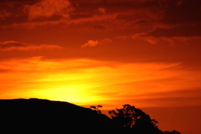 sunset in the mountains